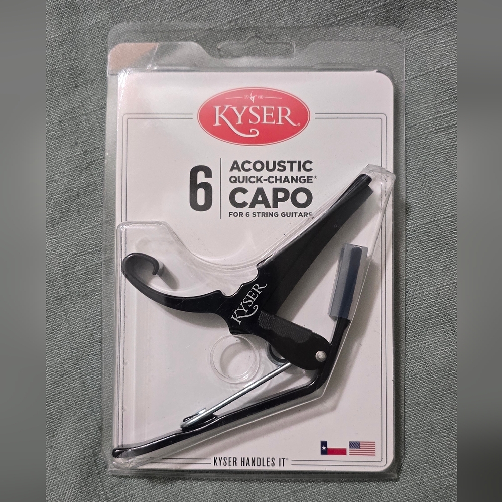 Black Acoustic Quick-Change Capo for 6-String Guitars